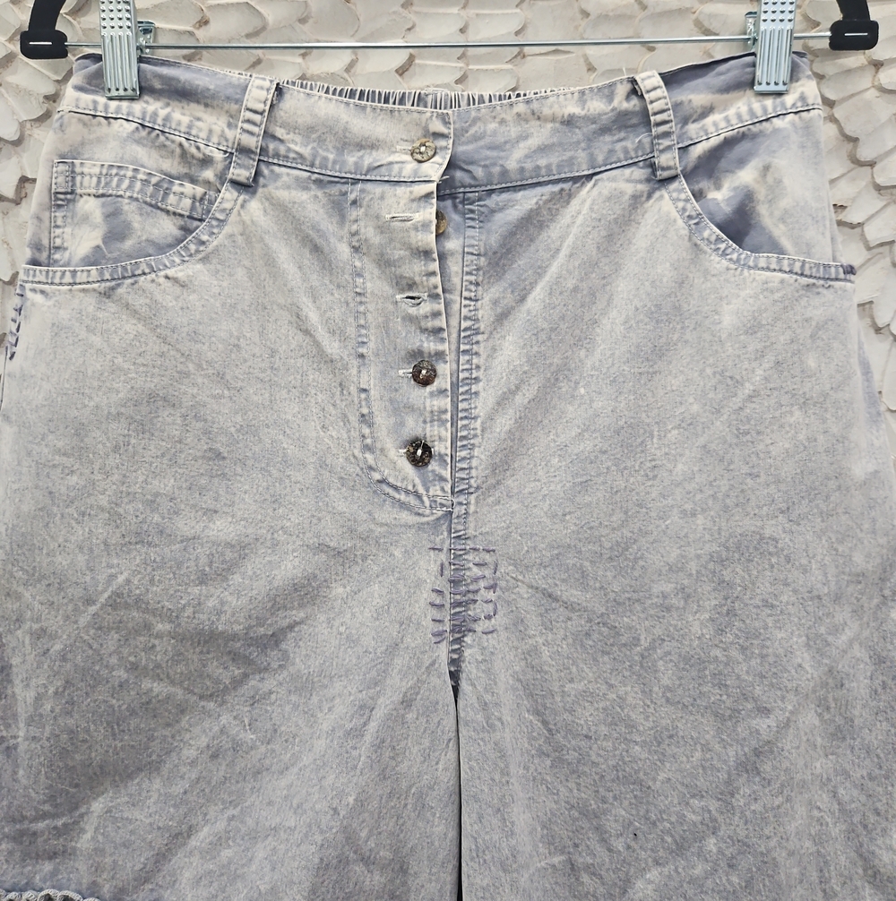 Boho Ruffle Culotte Bloomer Shorts Mineral Wash - Picture 7 of 9